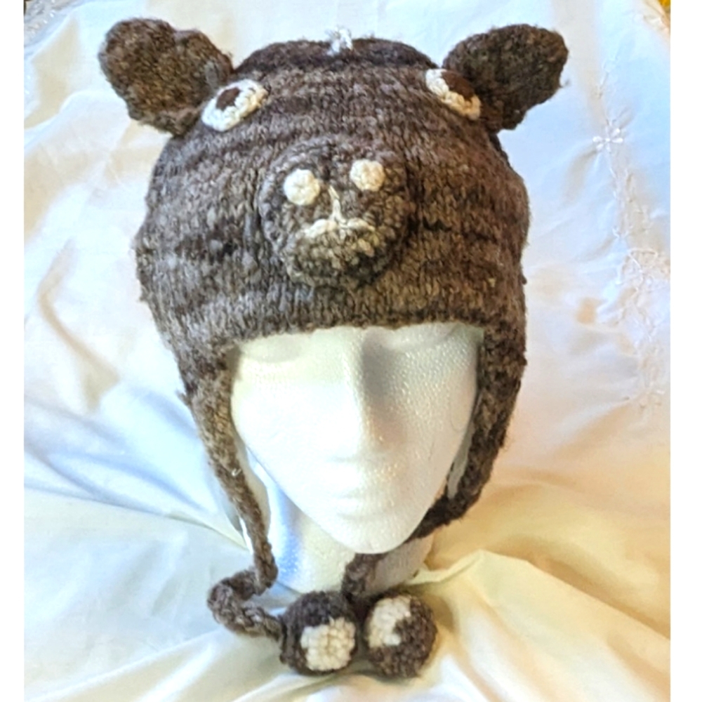 Handmade Peruvian Alpaca wool Adult Medium animal hat NWT